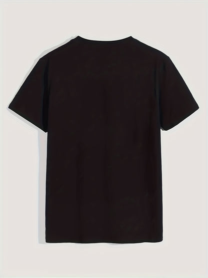 'Black' Print Tee, Men's Casual Short Sleeve