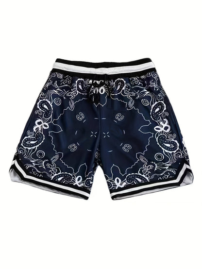 Men's Paisley Print Fashion Shorts - Stretch, Breathable