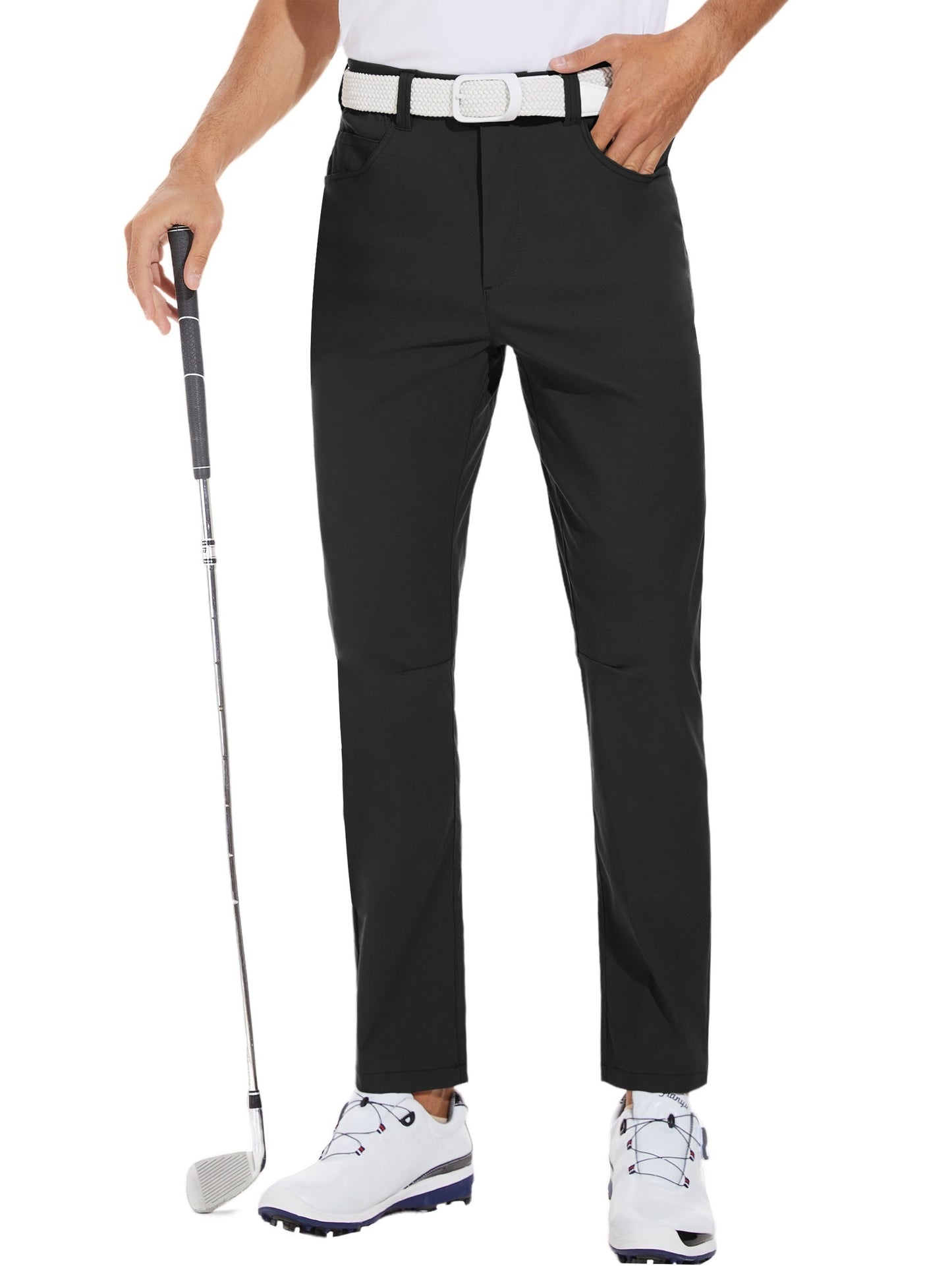 Men's Casual Golf Pants - Long, Regular Fit, Breathable