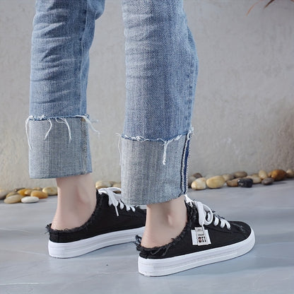 Trendy Canvas, Casual Platform Slippers