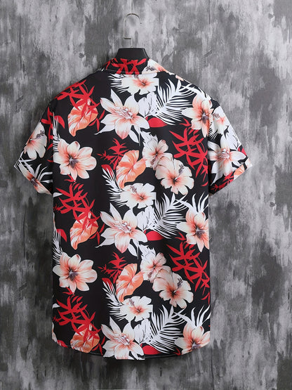 Men's Casual, Hawaiian Fashion Floral Print Set - 2pcs