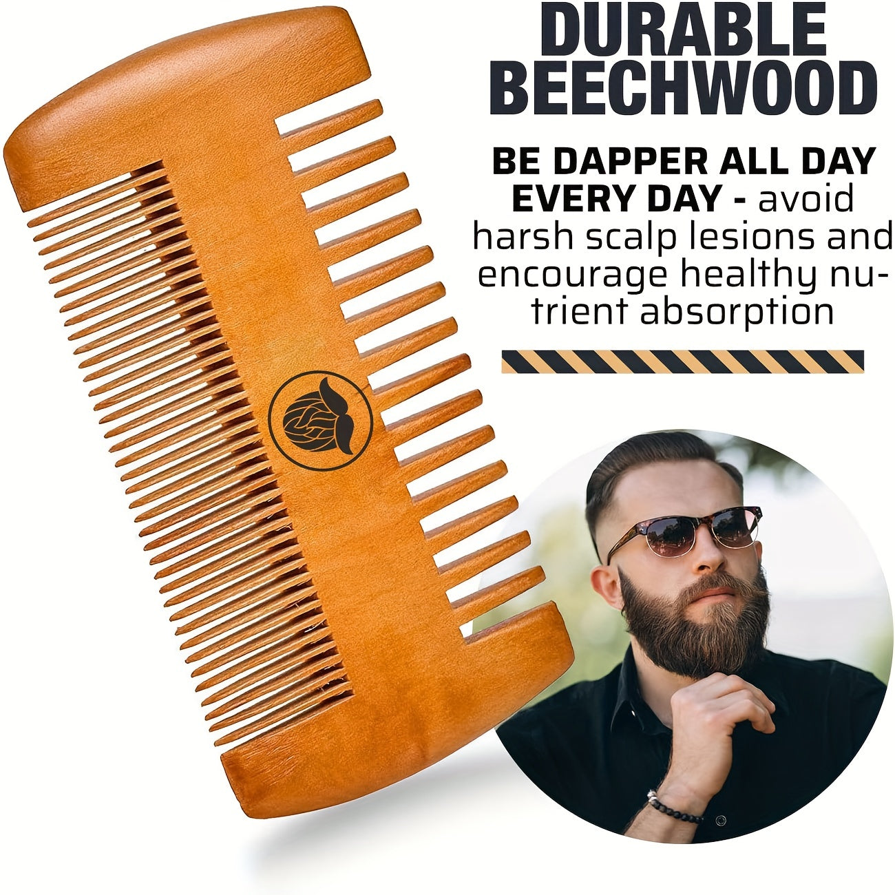 Wooden Beard and Hair Grooming Kit for Men