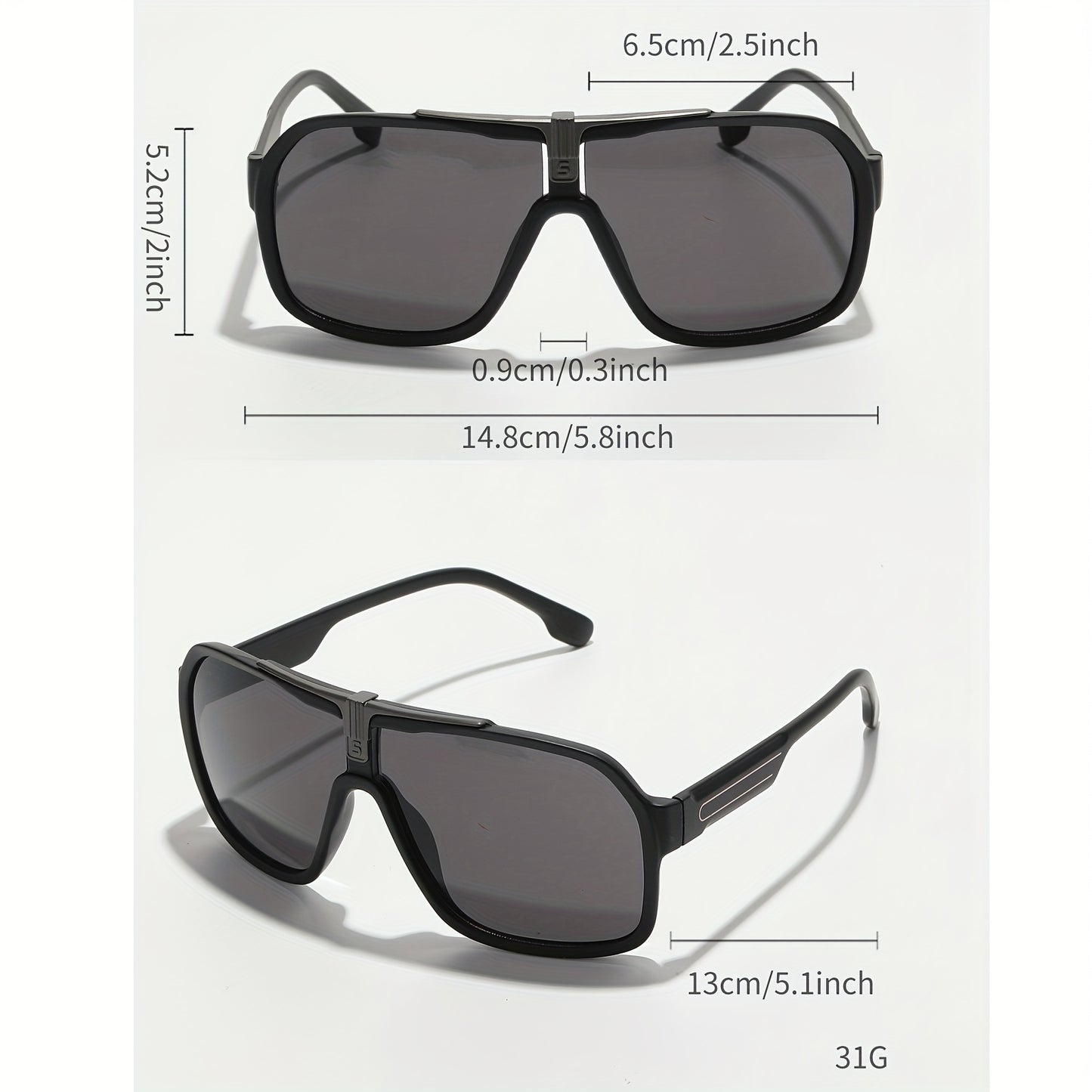 UV400 Protection, Ultra-Lightweight Frame Casual Fashion Sunglasses