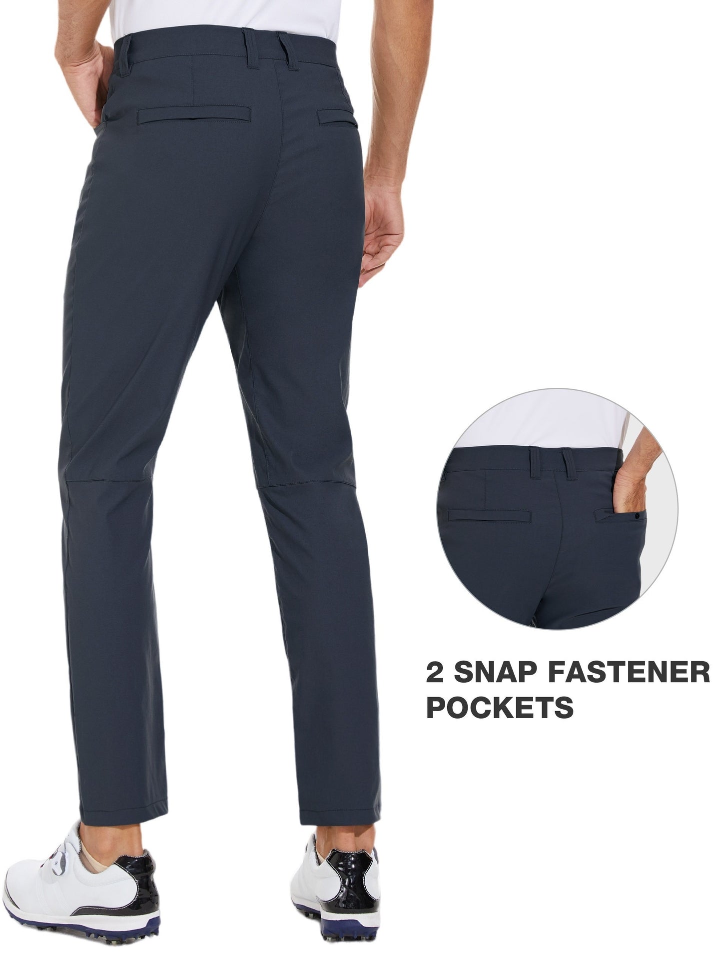 Men's Casual Golf Pants - Long, Regular Fit, Breathable