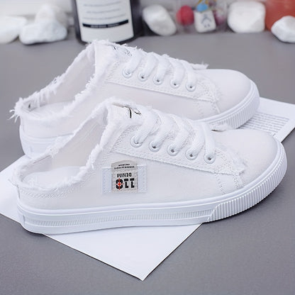 Trendy Canvas, Casual Platform Slippers