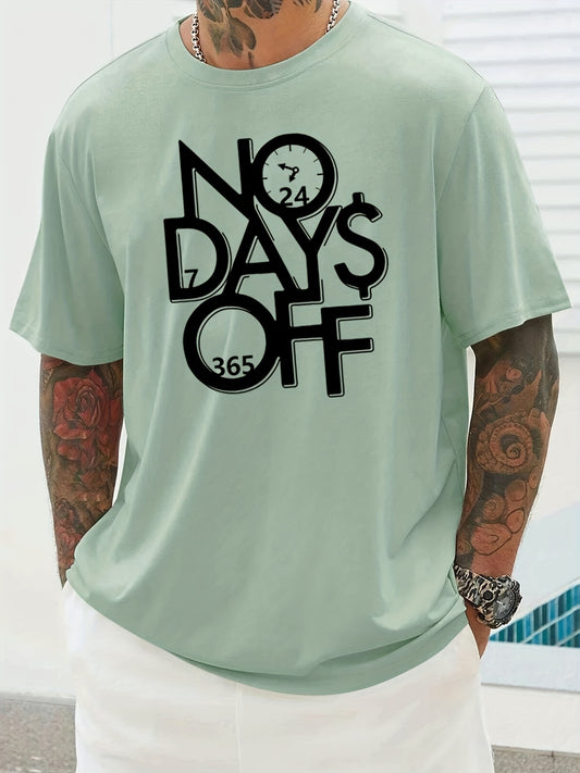 "NO DAYS OFF" Men's Casual Graphic Tee