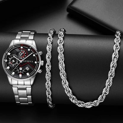 Silver Watches for Men Luxury Fashion Design Stainless Steel Watch Quartz Men'S Watch Gift Montre Homme Relogio Masculino No Box