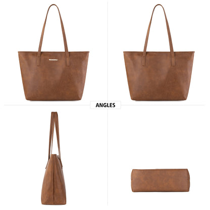 Large Leather Tote - Top Handle Shoulder Satchel