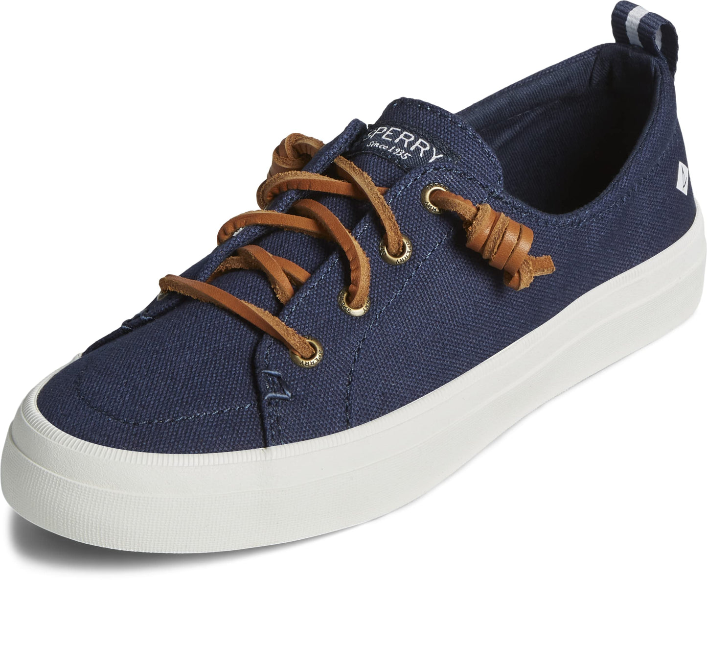 Sperry Womens Crest Vibe Linen Sneaker, Navy, 5