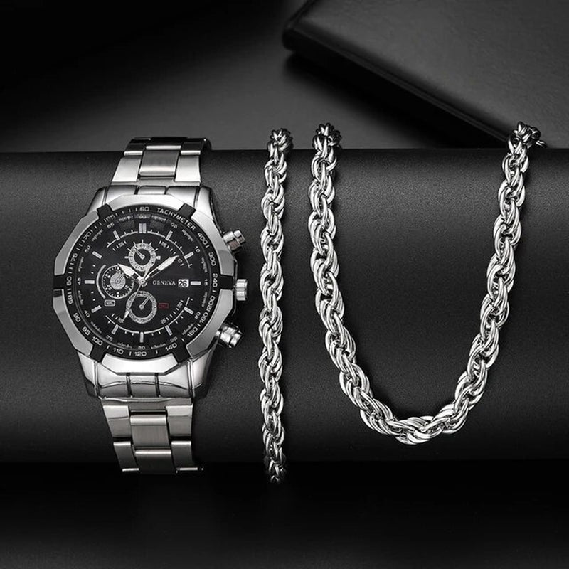 Silver Watches for Men Luxury Fashion Design Stainless Steel Watch Quartz Men'S Watch Gift Montre Homme Relogio Masculino No Box